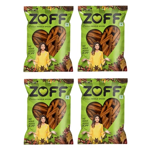 Image of Zoff Cassia Bark - Dalchini Cinnamon Stick - Dal Chini for Authentic Flavour, Aromatic Warmth - Net Weight 400g (4 * 100g)