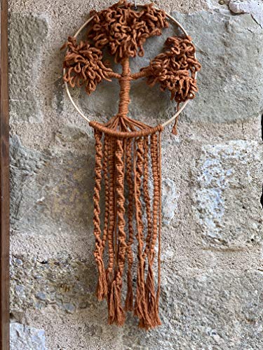 colgante de pared árbol de la vida hecho en macrame