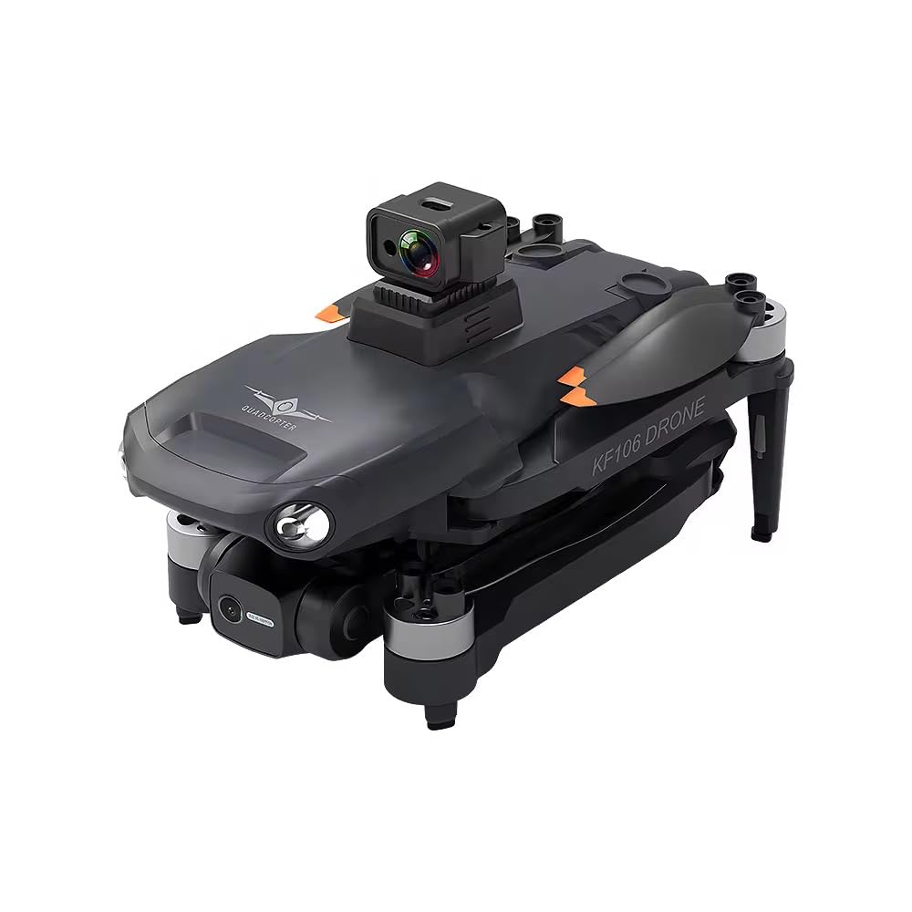 Drone Pliable KF106 Max 2026 Quadricoptère Cam 4K HD, GPS et Flux Optique, Moteur Brushless 1503, Télécommande 2.4GHz, Bat 2200mAh~ 20 Minutes de Vol, 2 batteries incluses, Distance contrôle ~1000m