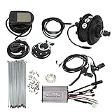 GLOGLOW Kit de motor de tracción delantera para bicicleta de montaña de 36 V 350 W con controlador y medidor LCD5, ideal para modificar vehículos eléctricos (para radios de llanta de 27,5 pulgadas)