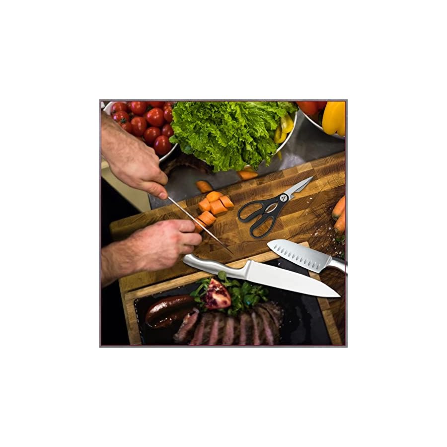 Amantecasa-Premium-14-Piece-Knife-Block-Set-Stainless-Steel-Knives-Forged-Carbon-Steel-Sharpener-Dishwasher-Safe Amantecasa Premium 14 Piece Knife Block Set Carbon Forged German Stainless Steel Knives - Sharpener Dishwasher Safe
