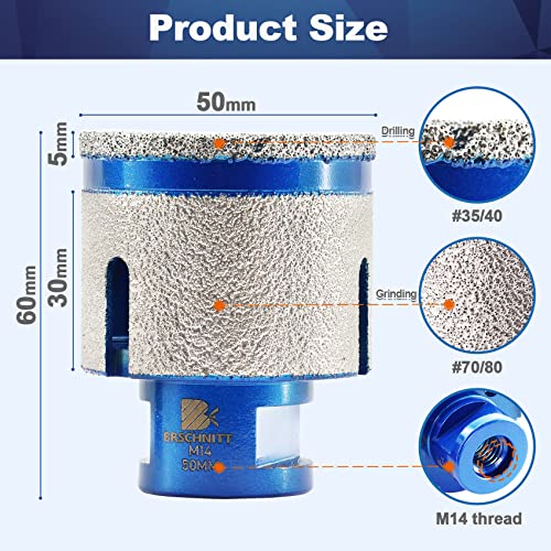 FACHLICH Diamond Milling Finger Chamfering Bit 10-35mm/20-50mm Ceramic Tile Porcelain Granite Vacuum Brazed Hole Saw Hex Shank