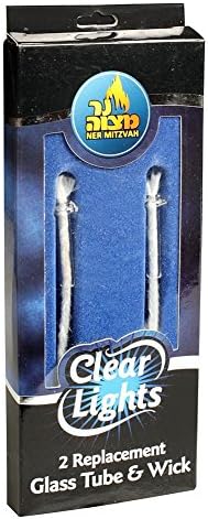 2 Replacement Wicks for Glass Paraffin Shabbat Candle Holder Cup with Glass Tubes – No Mess, Premium Quality