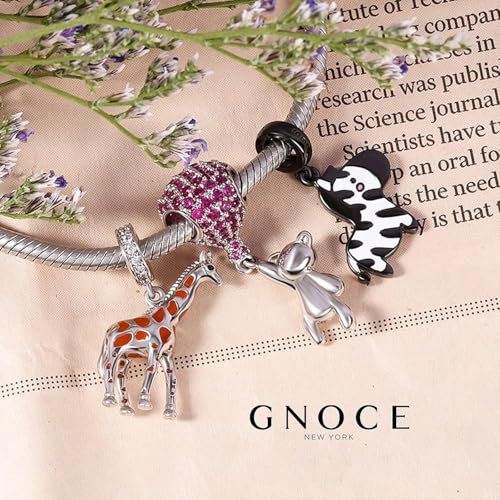 Image of GNOCE Cute Animal Collection Charms 925 Sterling Silver Pendant Dangle Bead Charm Fit for Bracelets and Necklaces, Hand-Finished Keepsake Jewelry Gift for Women, Girls, Mother, BBF