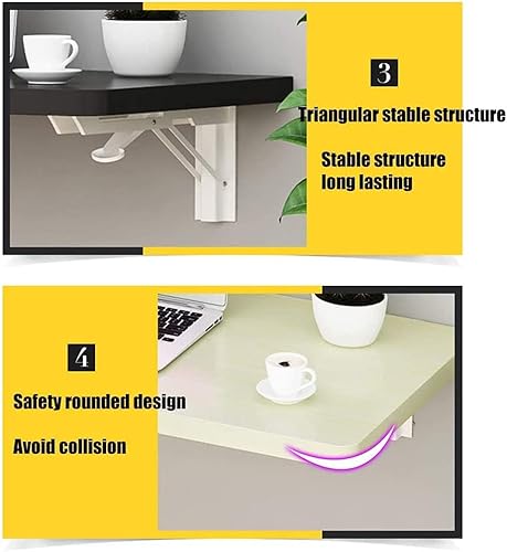 Miniatura 4 de Banco de trabajo montado en la pared para colgar en la pared, mesa plegable de madera maciza, mesa de cocina plegable pequeña, mesa de cocina