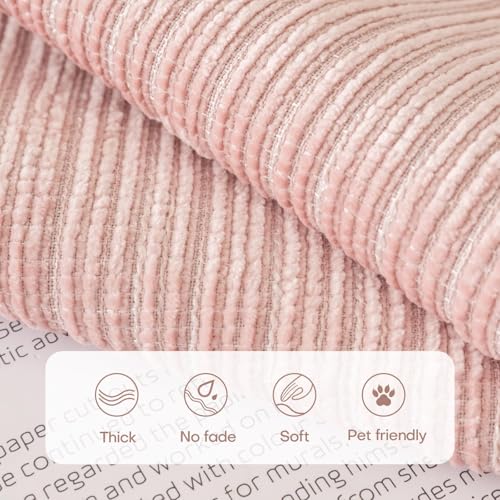 Taie d'oreiller 45x45 cm en chenille rayée beige pour protection de canapé style 2 - 3