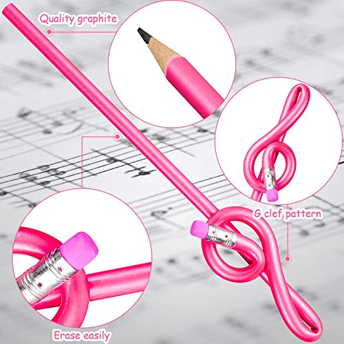 Zonon pack de 14 lápices musicales coloridos con borrador miniatura 5