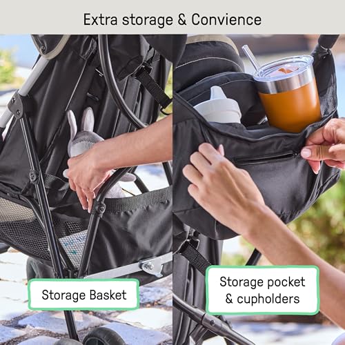 Image of Ingenuity 3D Mini Convenience Stroller - Lightweight Stroller with Compact Fold, Multi-Position Recline, Canopy with Pop Out Sun Visor - Umbrella Stroller for Travel and More, Cashew Tan