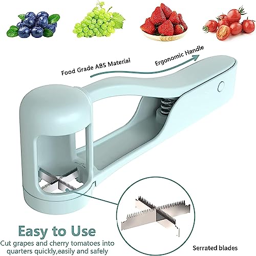 Quincry Cortador de uva para crianças, cortador de uva para bebê, cortador de tomate cereja, utensíl