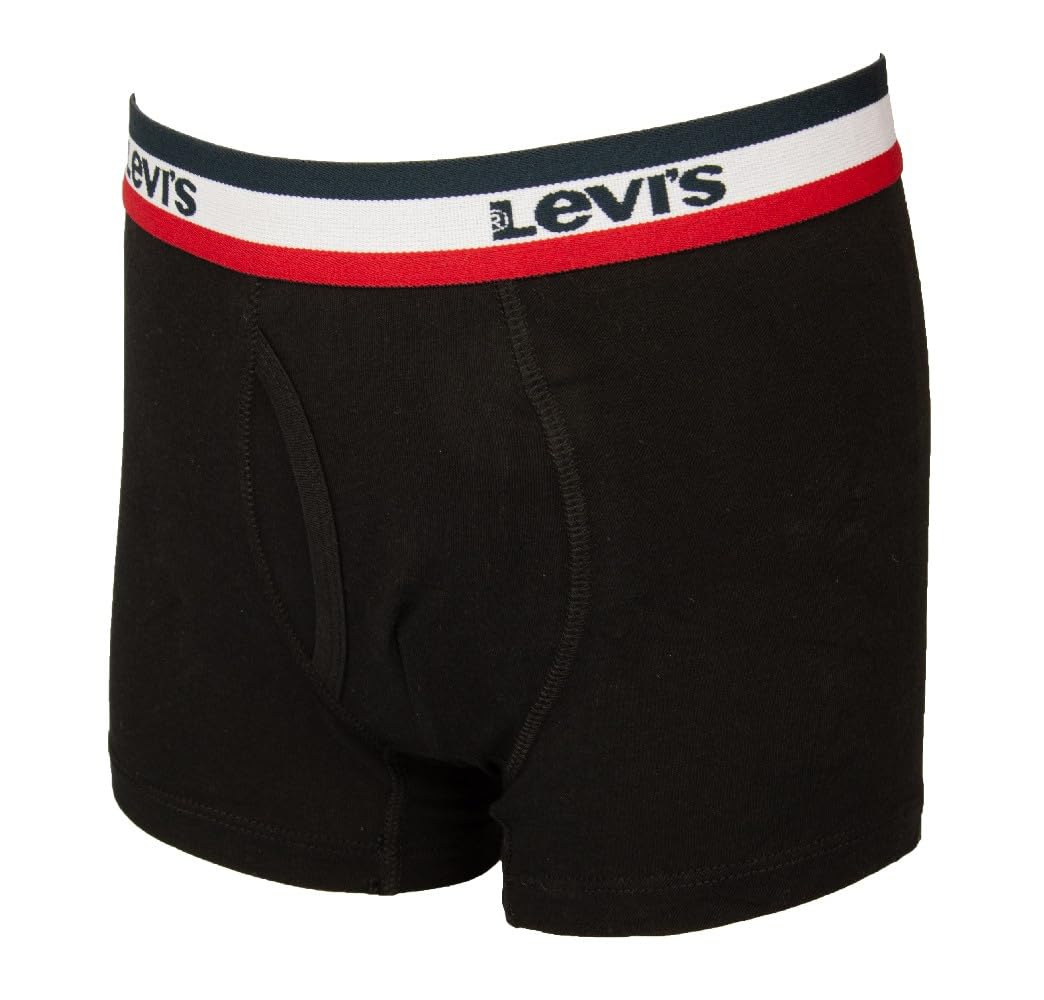 Levi's Boxer Bimbo Maschio Ragazzo Confezione 2 Capi Cotone Elasticizzato Elastico a Vista Articolo 9L0130, 023 Black - Grey, 8 Anni