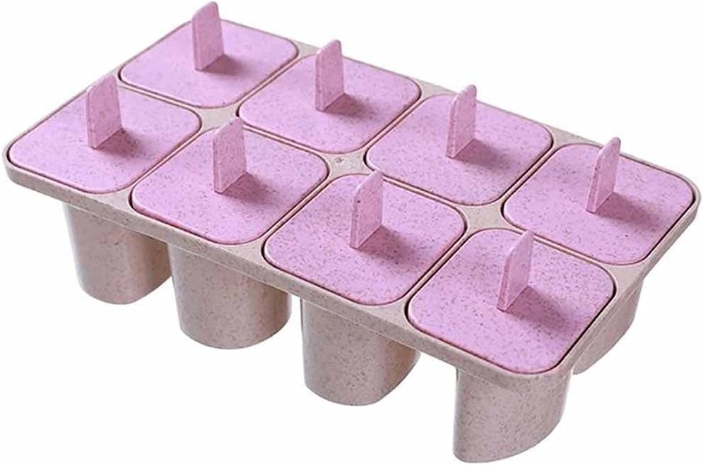 1pc Wheat Straw Plastic Ice Pop Mold Multi-Purpose 8-Cavity DIY Creative Ice Cream Mold Kitchen Ice Cream Tools