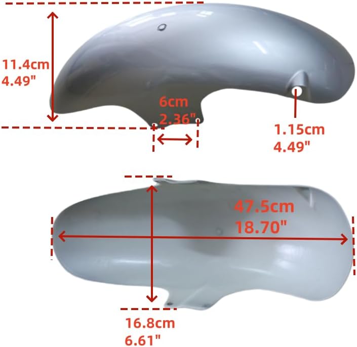 Motorcycle Front Mud Flaps Splash Guard Mudguards for Yamaha FZ400 XJR400 1992-2011 (Silver)
