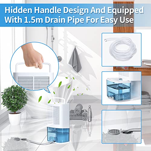 68Oz(2000Ml）Dehumidifiers For Home,810 Sq.ft（8100 Cubic Feet）Quiet Dehumidifier With Drain Hose & Auto Shut Off, Portable Small Dehumidifiers For Bedroom Bathroom Basements Closet Rv Room #TOP4