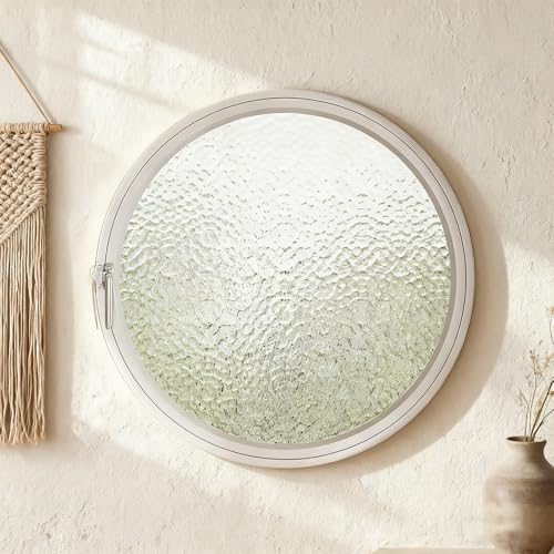 Ventana redonda abatible de aluminio y vidrio templado para bano 2