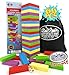 Matty's Mix-Up 60pc Large Colorful Wooden Tumble Tower Deluxe Stacking Game with Storage Bag