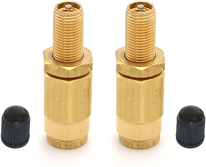 TORQUE 1/4 inch Air Inflation Schrader Valve with Push to Connect for 1/4" OD Air Line Tubing and Airbag Air Bag Suspension Fittings for Semi Truck Trailer Tractor, Dot Approved, 2 pcs (2 x TR14IV)