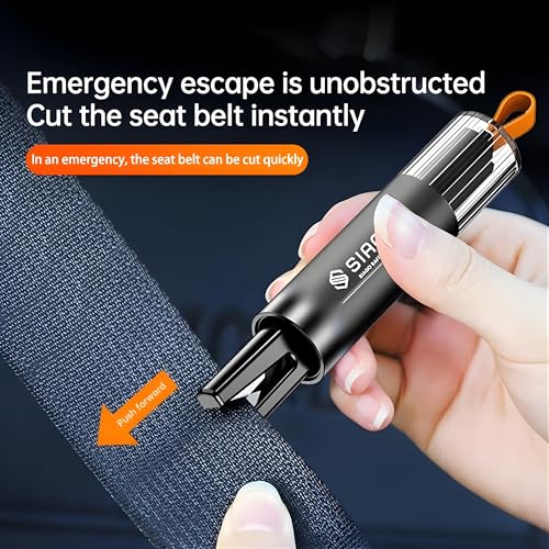 Image of SIAGO Car Safety Hammer Emergency Escape Tool | 2-in-1 Seat Belt Cutter & Window Glass Breaker | Vehicle Emergency Escape Tool with Ergonomic Grip | Safety Hammer for Cars, Trucks & SUVs | SIA118