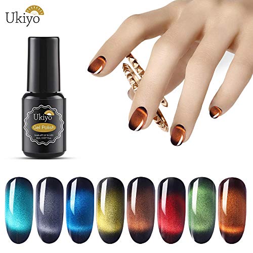 Esmaltes Semipermanentes Esmalte de Uñas Set de Uñas Color Ojo de Gato Gel Pintauñas Manicura Semipermanente UV LED Soak Off 1pz 8ml de Ukiyo - BSMY01