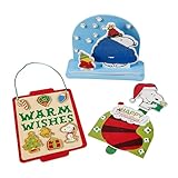 4 Foam 3D Peanuts Snoopy Puffer Jacket Stand Up Craft Kits (6 1/2" x 2 1/2" x 5") 4 Foam Peanuts Christmas Cookie Sign Craft Kit (4 1/2" x 6 1/2") 4 Foam Peanuts Cozy Stocking Pop-Up Craft Kit (4" x 7 1/2") All craft kit pieces are pre-packaged for i...