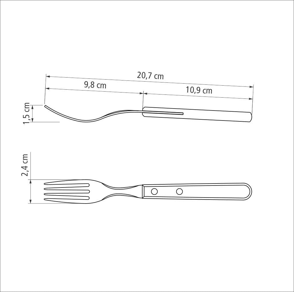 Tramontina Art.no. 6 Pieces Jumbo Forks Set, Stainless Steel, Multi Colour