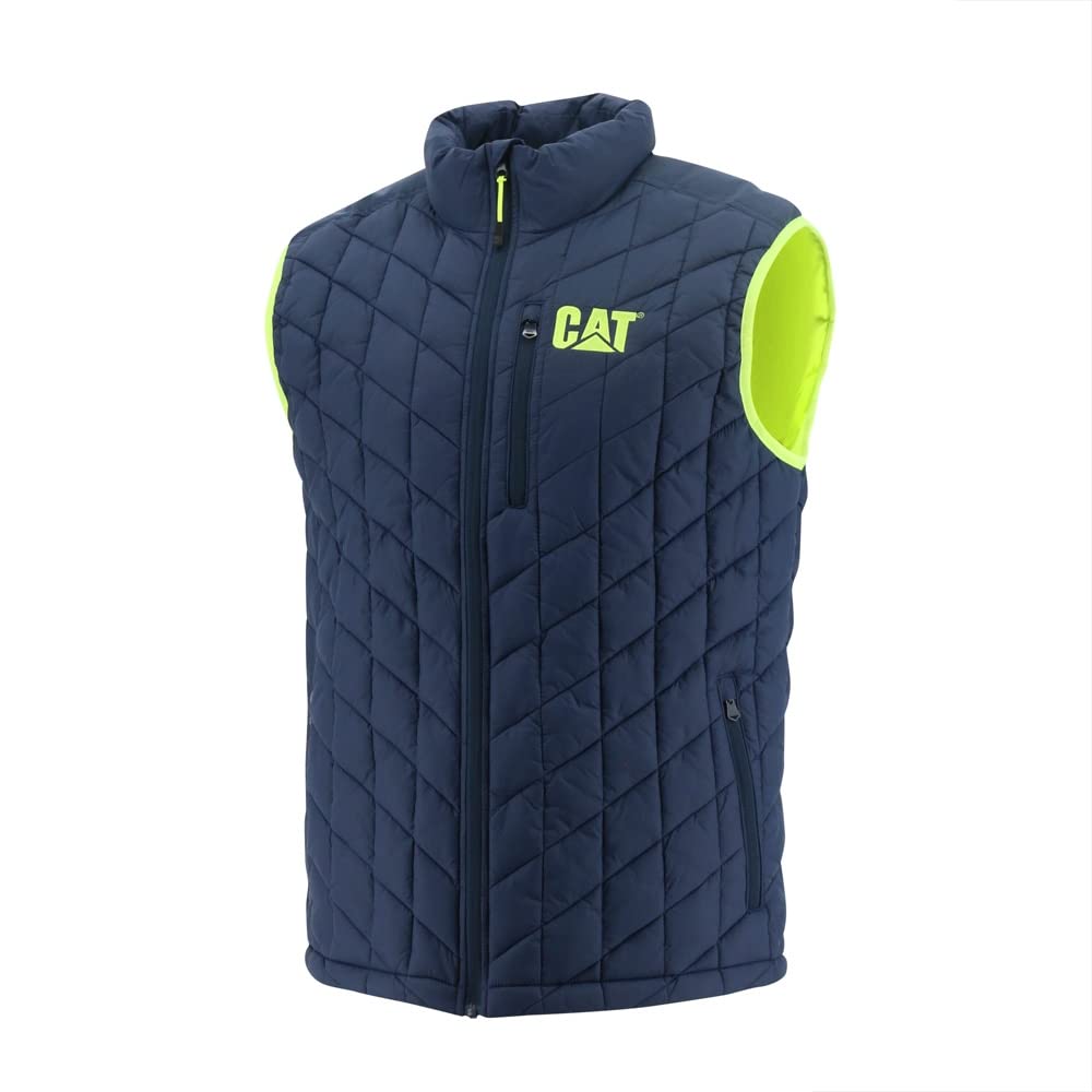 Caterpillar Insulated Vest Blue XL - Men's Lightweight Warm Workwear