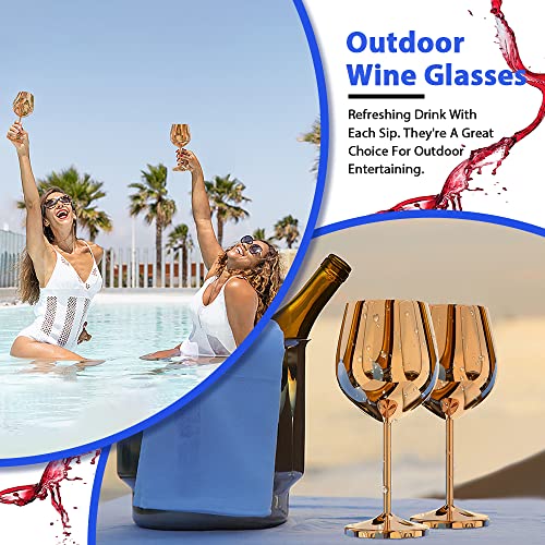 Pddmall Stainless Steel Wine Glasses 18 Fl Oz Metal Wineglass Bar Wine Glass Champagne Cocktail Drinking Cup Wine Glass Barware Party Supplies Set Of 2 #TOP1