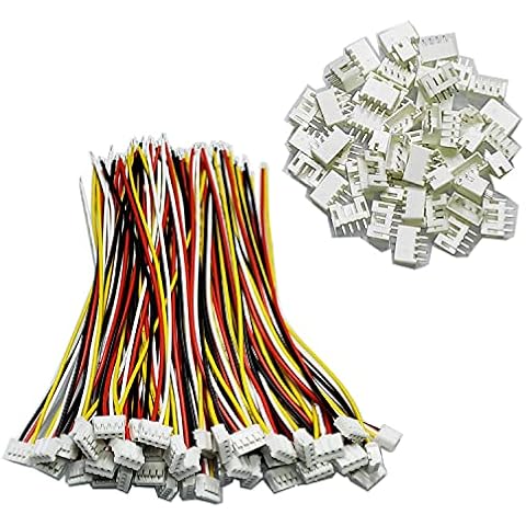 GTIWUNG 50 Paare JST Stecker 4 Polig, JST-PH Steckverbinder, Micro JST 2.0 mm 4-poliger Stecker mit Kabeldraht, Mini JST 2.0 Ph 4 Pin-Verbindungsstecker mit 130 mm Kabel und Buchse Cover