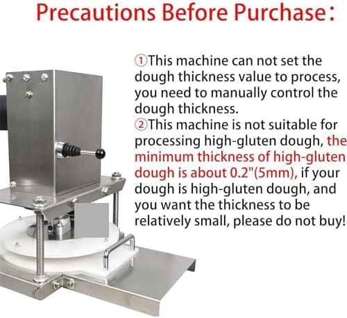 Teig-Blatt-Nudel-Hersteller - elektrische Pizza-Dough-Presse-Maschine für Pizza-Krusten und Fleischbraten - manuelle Teigpresse mit 8,66 und 9,28-Zoll-Rollen