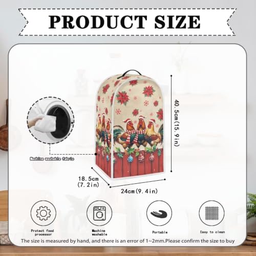Image of Christmas Rooster Kitchen Blender Dust Cover with Top Handle