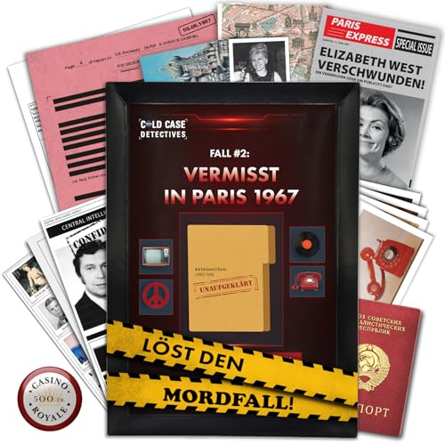 X-SCAPE Cold Case Detectives - EIN Escape Room Spiel für Zuhause - Fall 2 Vermisst in Paris 1967 - Realistische Kriminalfälle lösen ab 14 Jahren - Krimispiele für Erwachsene für 1-6 Personen