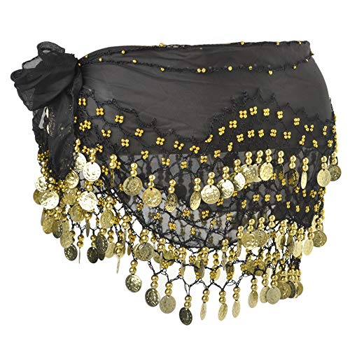 Belly Dance Hip Scarf 158 Gold Coins Dance Skirt2
