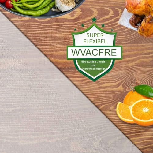 Foto von WVacFre 2 Vakuumfolienrollen 28x1500cm Sous Vide Lebensmittel
