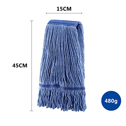 (3 Pack) Mop Head Replacement, Mop Heads Commercial,Blue Cotton Looped End String, Wet Industrial Cleaning Vintage Mop Head Replacements Refill, Swinger Loop Mop, For Heavy Duty Mop Heads,Light Blue #TOP1