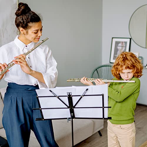 Vanphy Flutes Closed Hole C For Beginners Kids Student, 16 Keys Nickel-Plated Flutes - Musical Instrument With Case, Stand, Cleaning Cloth, Gloves, Tuning Rod (Silver) #TOP6