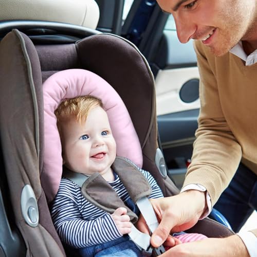 INFANZIA 2-in-1 Baby Sitzverkleinerer Universal für alle Kinderwagen Buggy, Neugeborenen Einsatz, Kopfstütze für Babyschale und Autositze (Rosa)