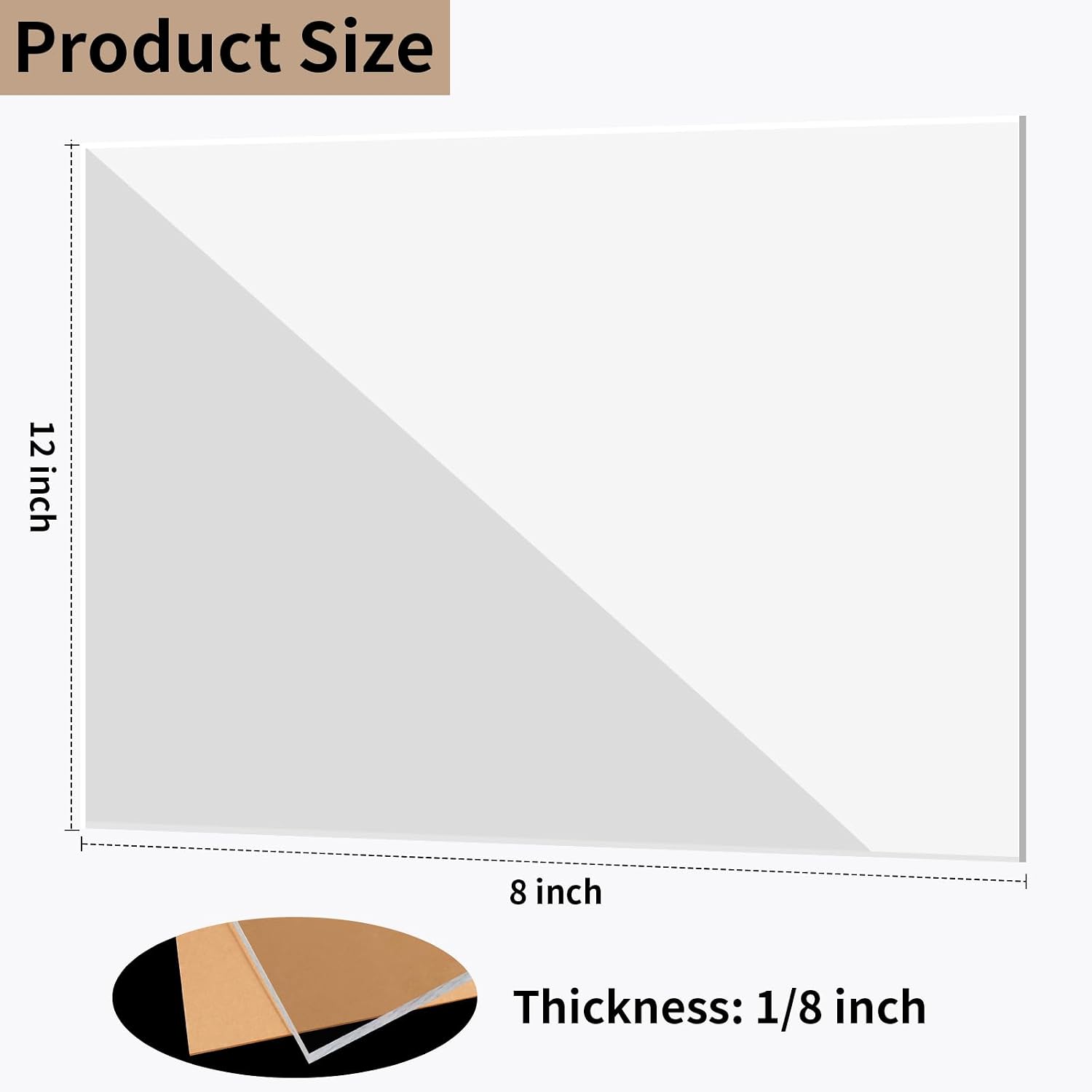 8 x 12 inch Clear Acrylic Sheets 1/8 inch Thick - 2 Pack Transparent Plexiglass Plastic Cast Panels for DIY Craft Projects, Signs, Display Cases - Easy to Cut with Laser, Saw or Hand Tools image 2