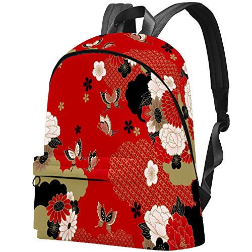 TIZORAX Mochila Casual Mujer Flores y Mariposas Mochilas Escolares Grandes para Viajes