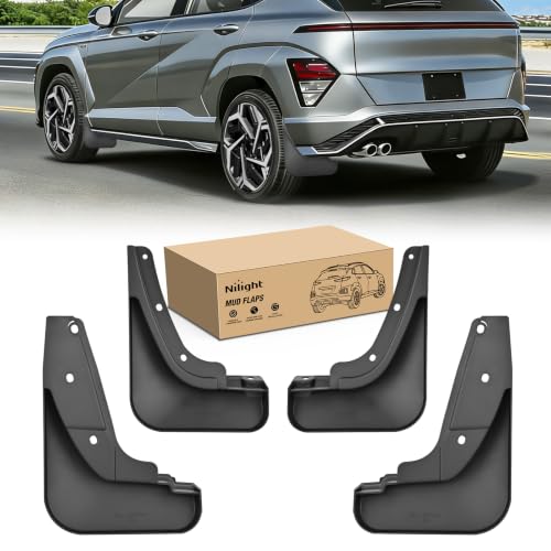 Image of Nilight Mud Flaps Splash Guards for Hyundai Kona 2024-2026 | No Drilling Precision Fit, Heavy Duty All Weather Protection, Front & Rear Set