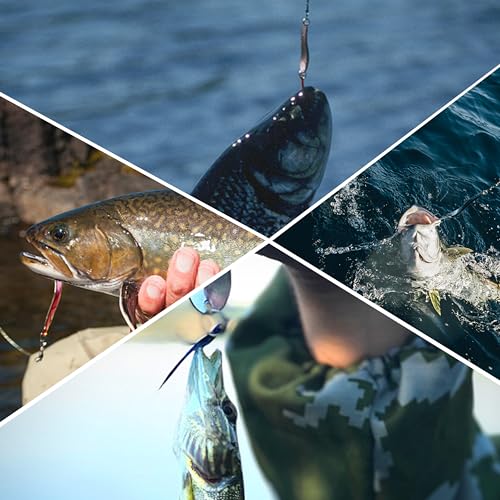 30pcs Fishing Lure Spinnerbaits,Rooster Tail Fishing Lure Spinner Lure Colorful Hard Metal Spinner Bait Kit with Treble Hooks Bass Trout Salmon Saltwater Freshwater Fishing Spoon Lures Set - Thumbnail 7