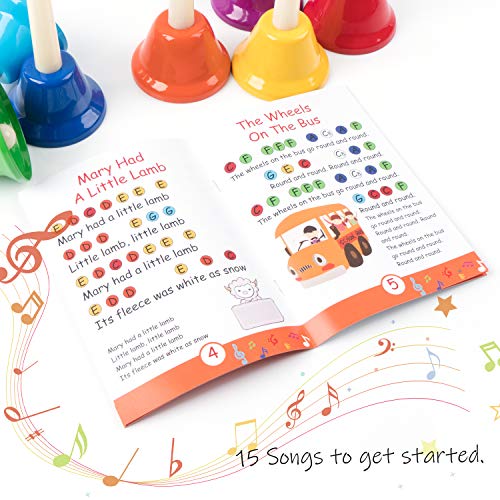 Handbells, Hand Bells Set 8 Note Musical Bells With Colorful Songbook For Toddlers Children Kids Adults School Church Classroom Wedding, By Vangoa #TOP2