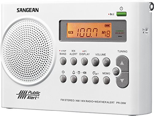 Sangean PR-D9W AM/FM Weather Alert Rechargeable Portable Radio