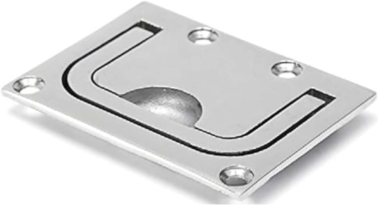 Marine Part Depot Grade Stainless Steel Heavy-Duty Flush Lifting Handle, 3" x 2-1/4"