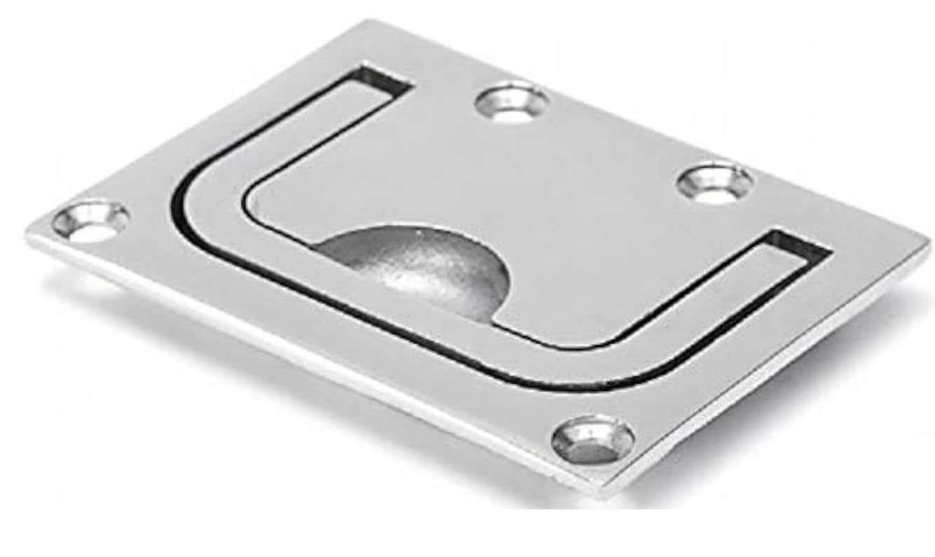 Marine Grade Stainless Steel Heavy-Duty Flush Lifting Handle, 3" x 2-1/4"
