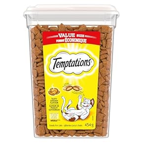 TEMPTATIONS Friandises pour chat, saveur poulet savoureuse, pot de 454 g