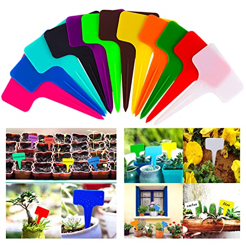 Étiquettes en plastique pour plantes, 120 pièces étiquettes imperméables pour plantes de jardin, marqueurs de plantes en plastique de type T, légumes, fruits Cover