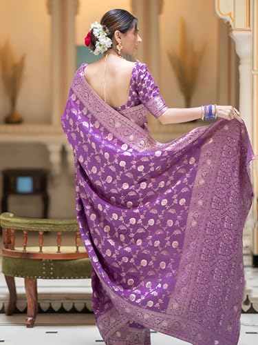 Image of Yashika Women's Pure Kanjivaram Silk Saree Soft Banarasi Style Wedding With Blouse Piece | Saree For Women | New Sari