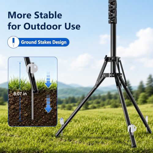 Image of UBeesize Starlink Mini Tripod Mount, Adjustable Height and Angle Tripod Mounting kit with Pipe Adapter Compatible with Starlink Mini Satellite for Camping and RV Travel