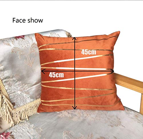 Zuodo, federa quadrata in velluto color oro, 45 x