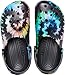 Crocs Men's and Women's Classic Tie Dye Clog, Black/Pastel, 6 US