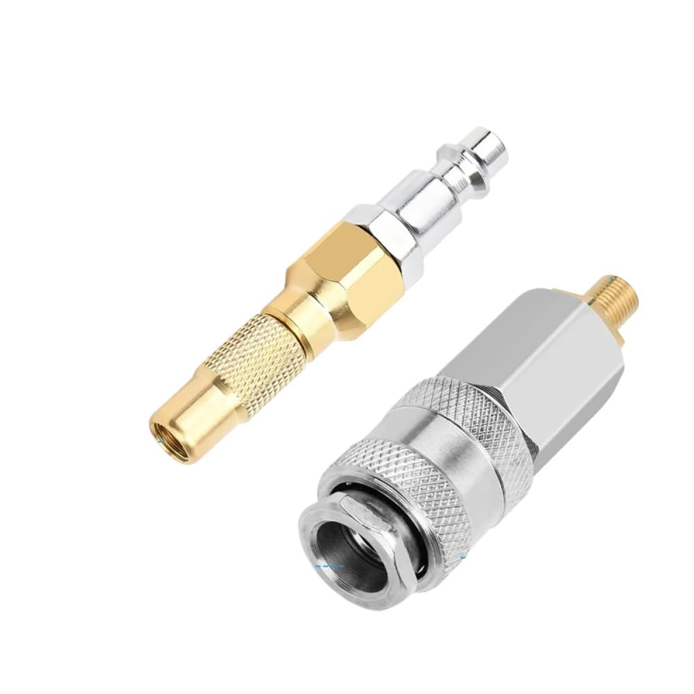 Copper Air Nozzle with Quick Connector Screw On Tire Inflator Chuck Compatible with Tire Inflator Gauge Compressor